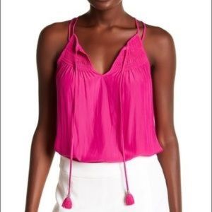 High neck pink top